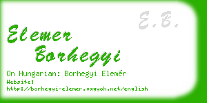 elemer borhegyi business card