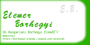 elemer borhegyi business card